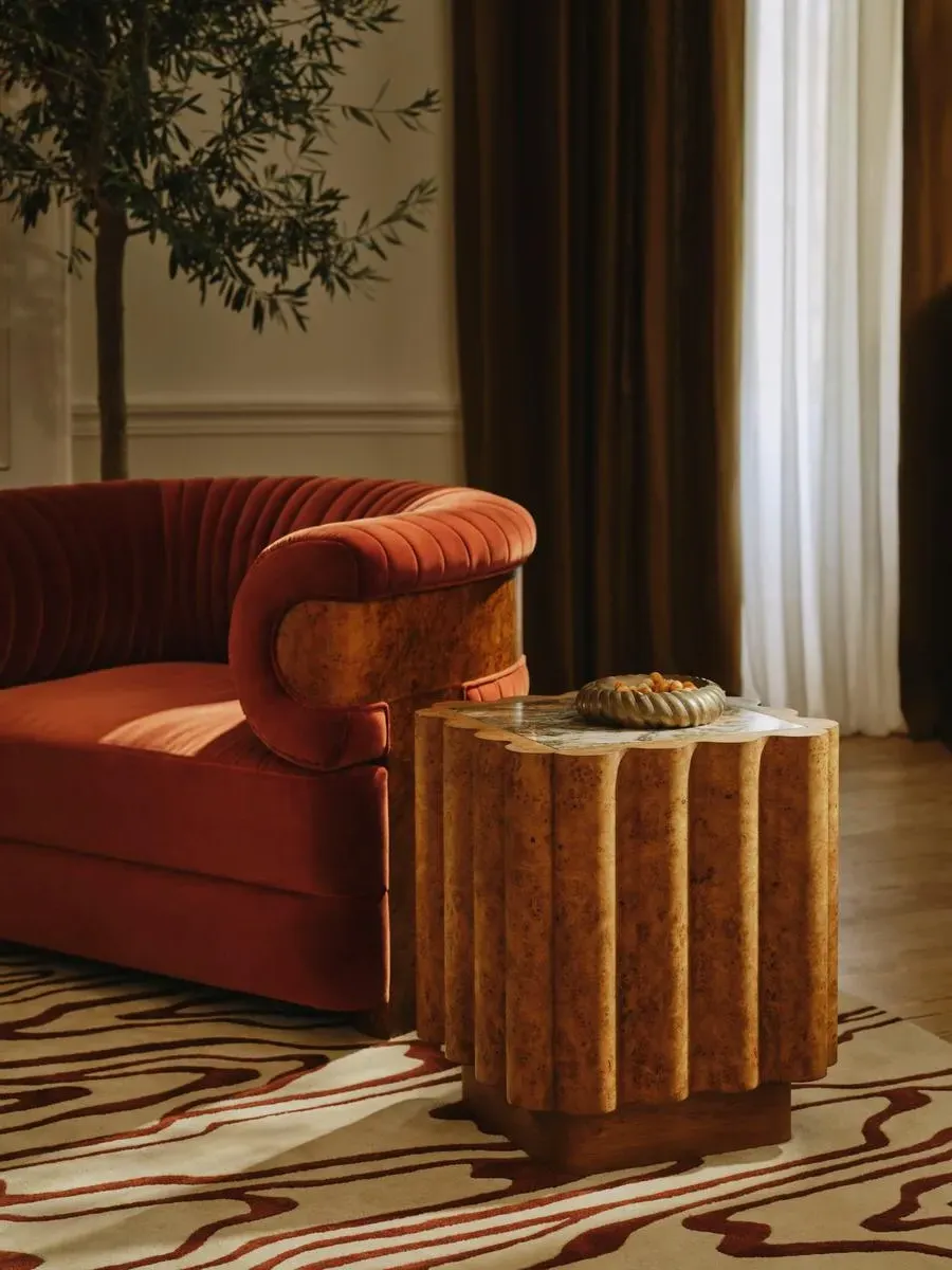 Imani Side Table - Oak Burl, Brazilian Quartzite product