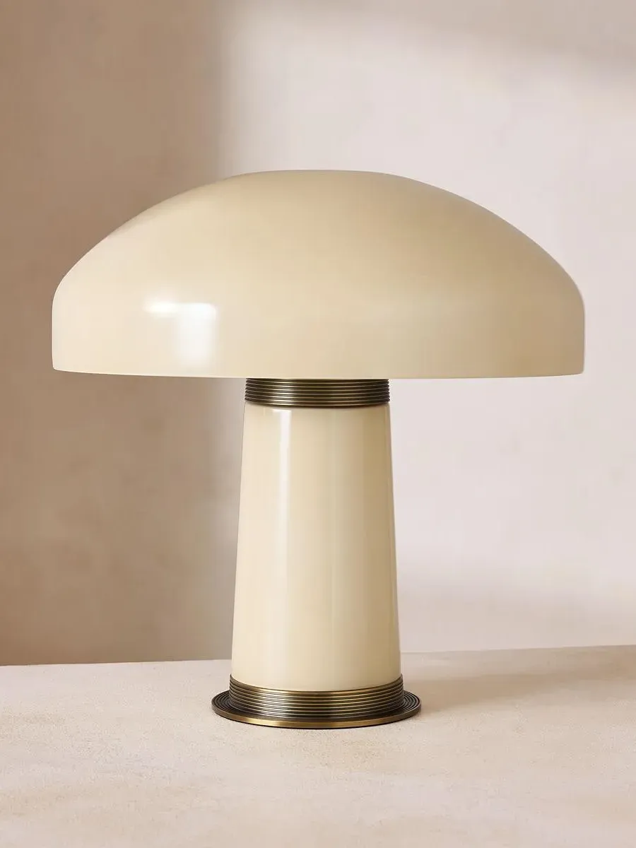 Janie Large Table Lamp - Cream, Glass by Soho Home
