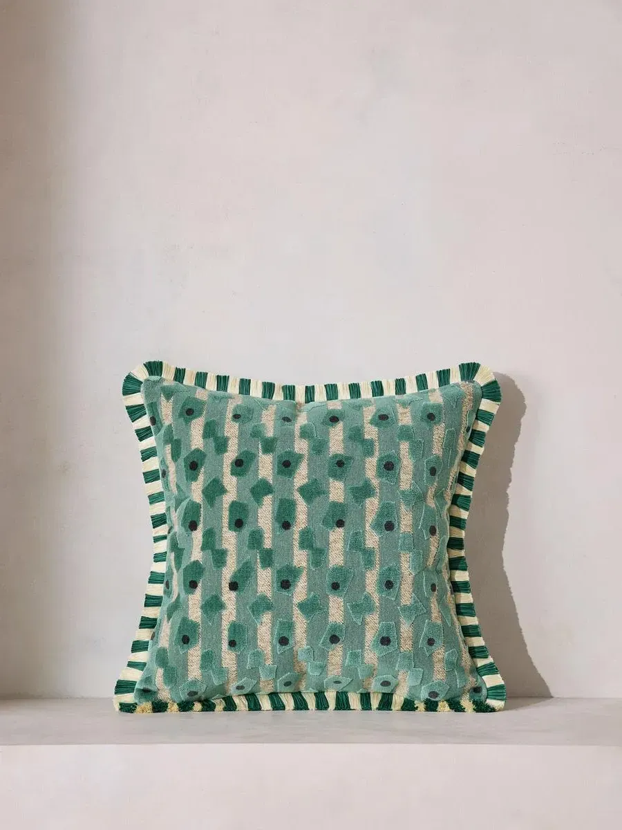 Jeremiah Square Cushion - Aqua, Cut Velvet product