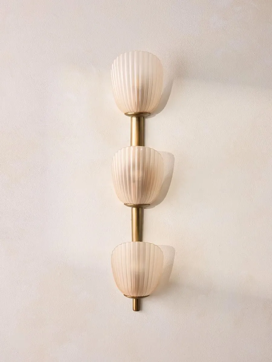 Juliette Tiered Wall Light - Champagne, Fluted Glass by Soho Home
