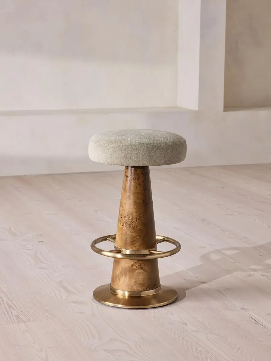 Killian Swivel Barstool - Stone, Linen Chenille product