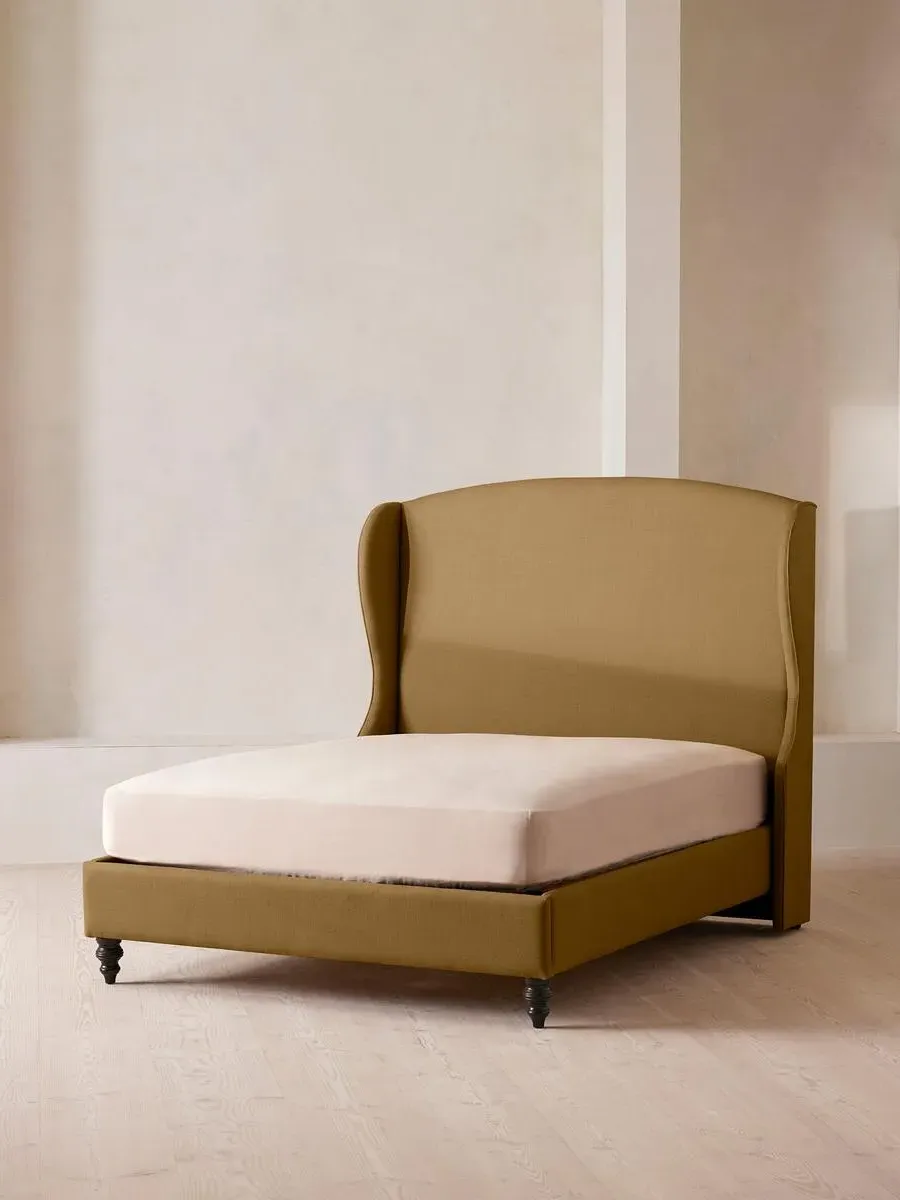 Rivas King Size Bed - Ochre, Linen by Soho Home