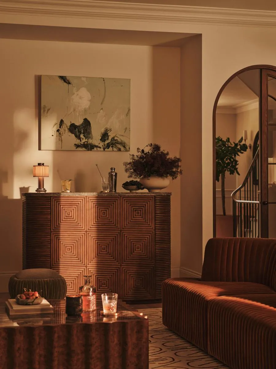 Kingsley Bar Unit with Storage - Oak, Marble product