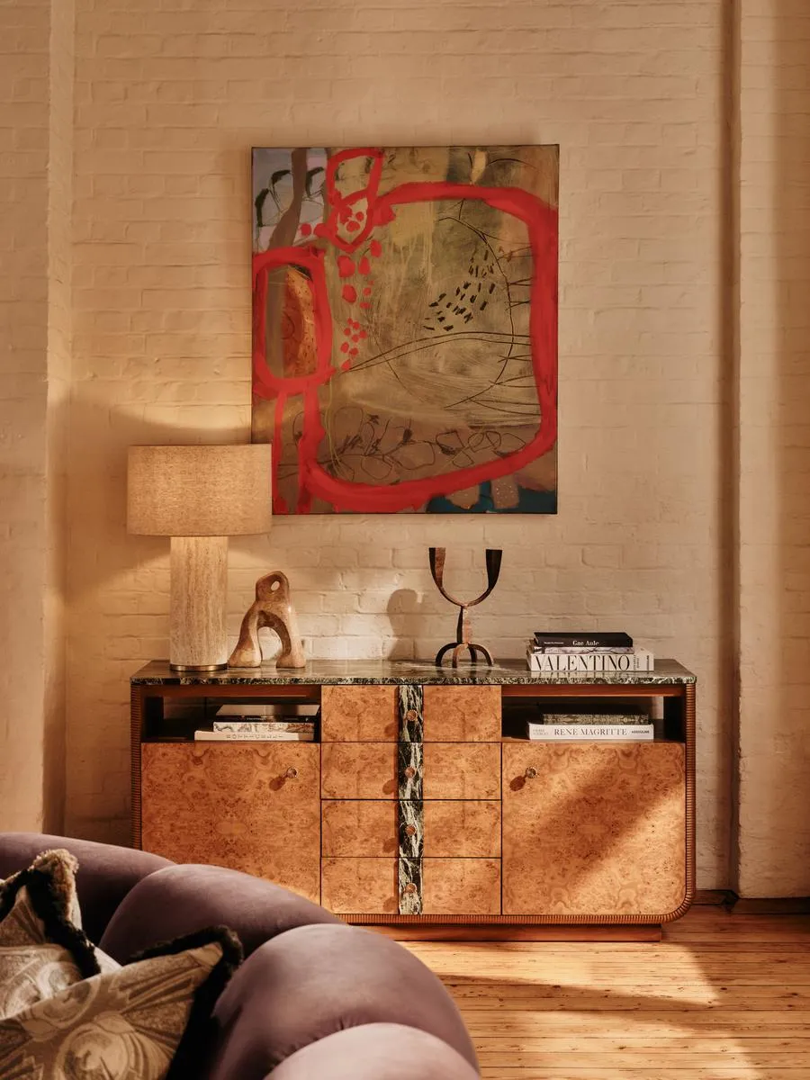 Large Table Lamp - Stone, Travertine by Soho Home