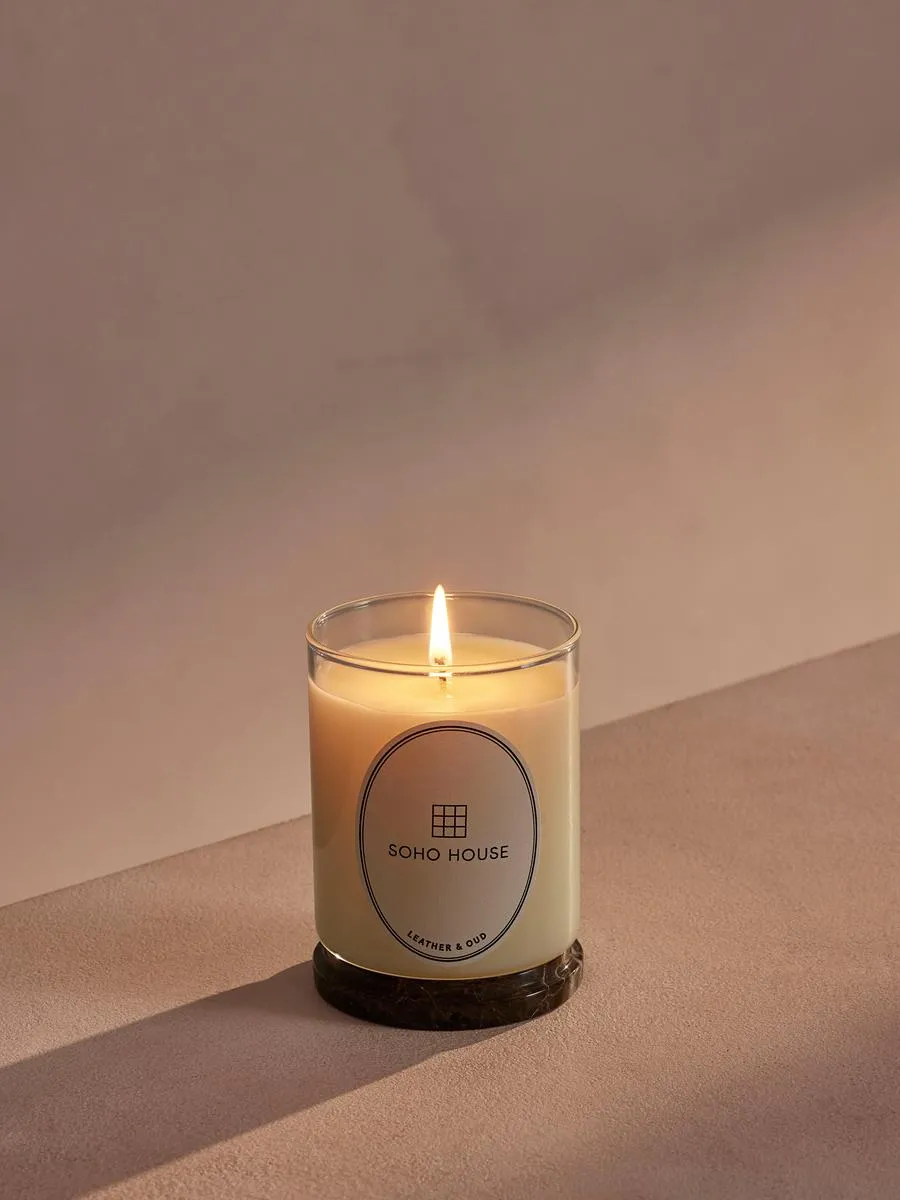 Leather & Oud Candle Refill 250g - Dark Emperador Marble by Soho Home