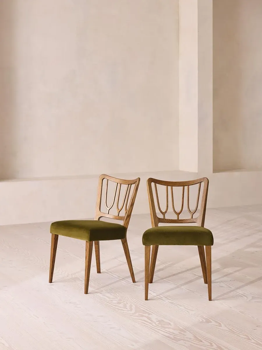 Leonie Armless Dining Chair (Pair) - Olive, Velvet product