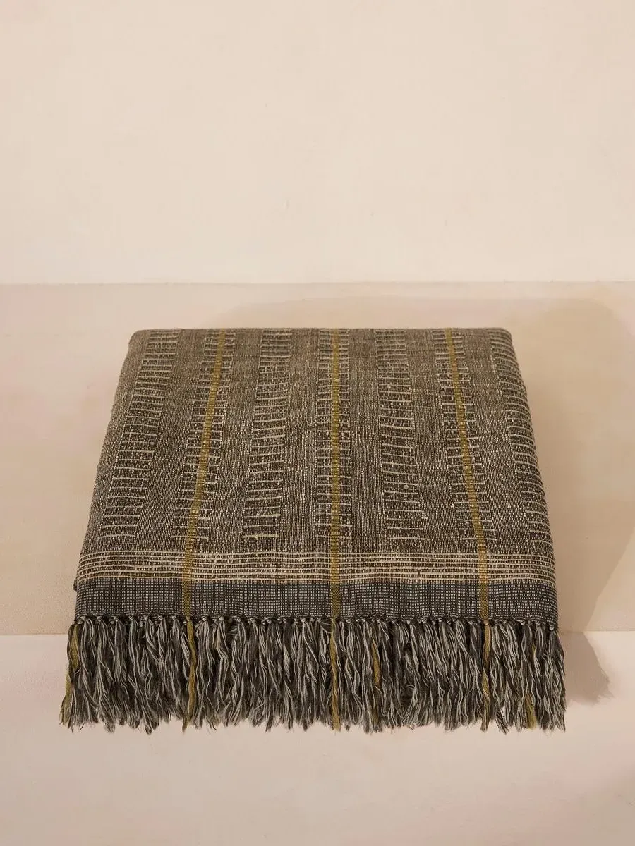Leros Throw - Black, Wool Silk product