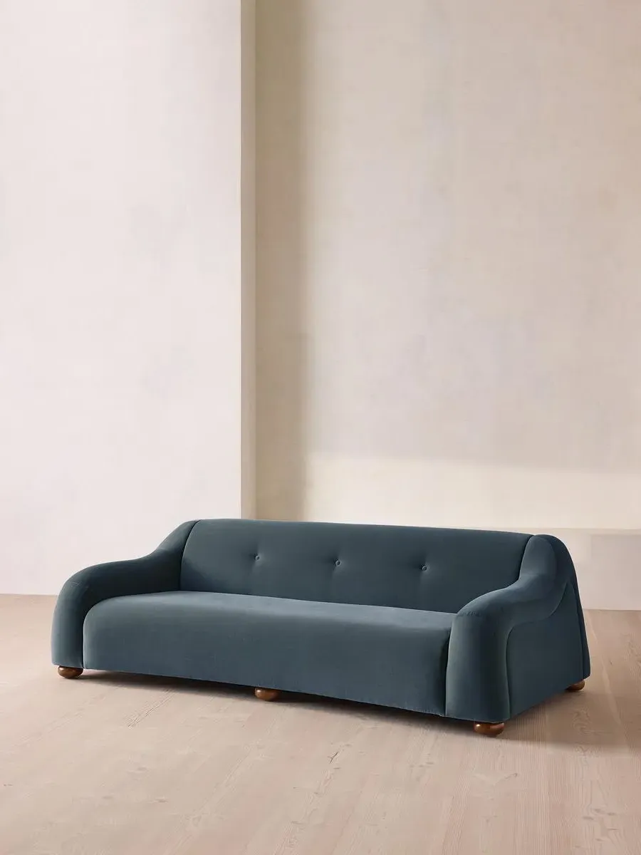 Liana 3-Seater Sofa - Grey Blue, Velvet product
