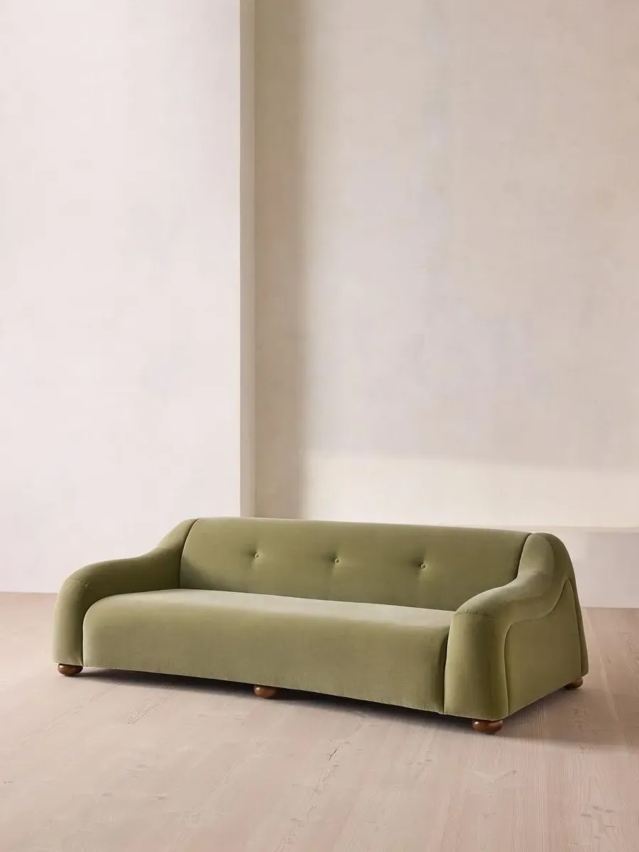 Liana 3-Seater Sofa - Lichen, Velvet by Soho Home