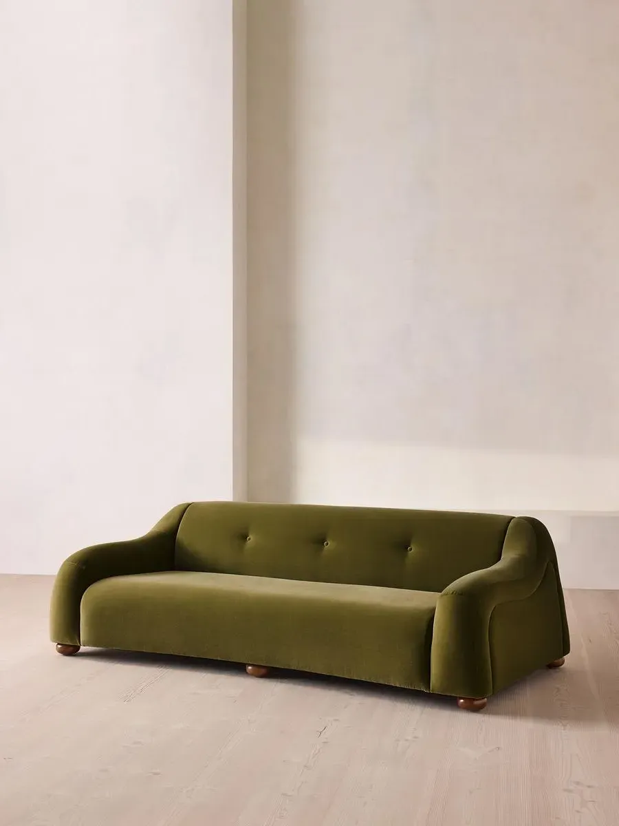 Liana 3-Seater Sofa - Olive, Velvet by Soho Home