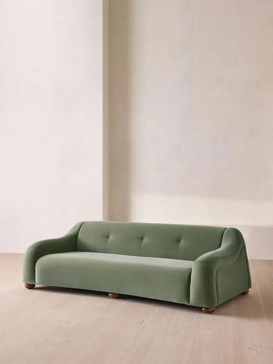 Liana 3-Seater Sofa - Seafoam, Velvet by Soho Home