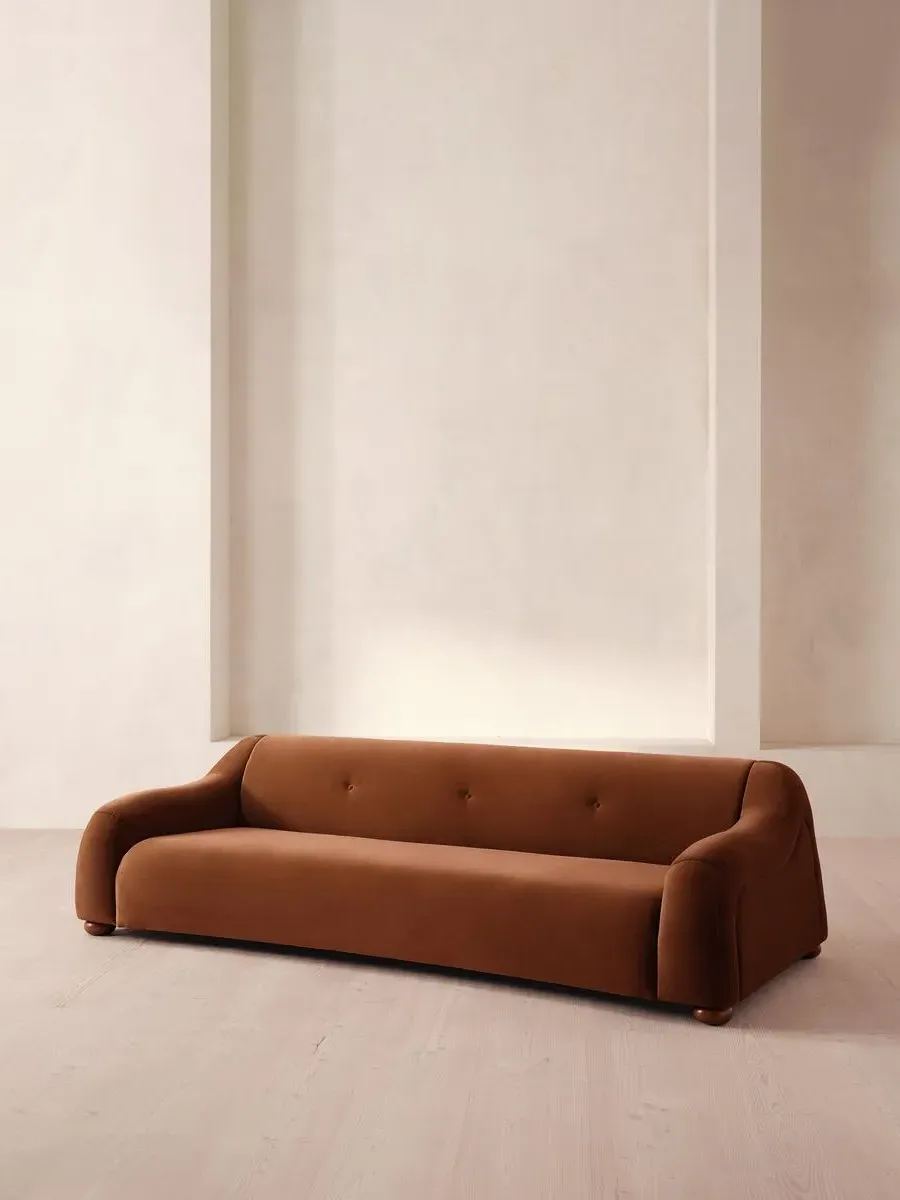 Liana 4-Seater Sofa - Cinnamon, Velvet by Soho Home