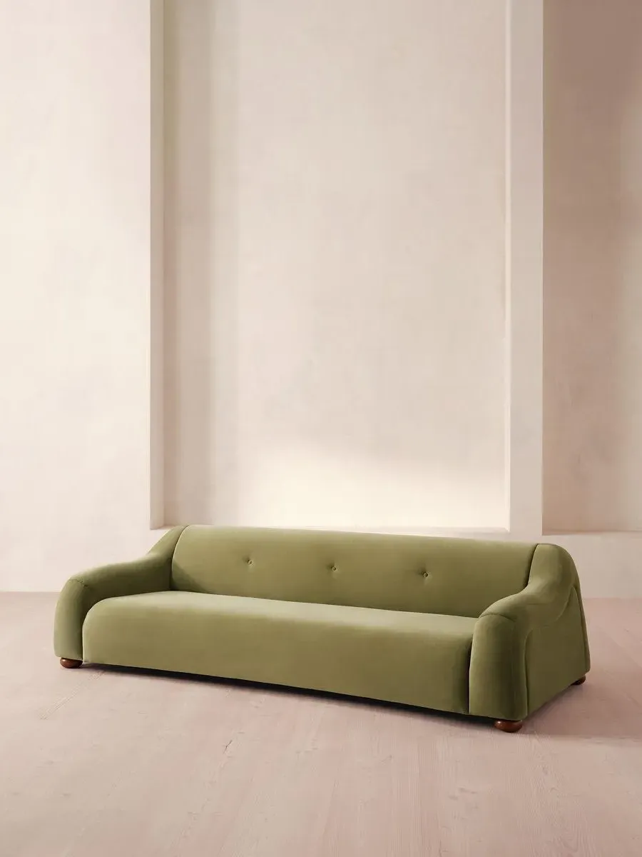 Liana 4-Seater Sofa - Lichen, Velvet by Soho Home