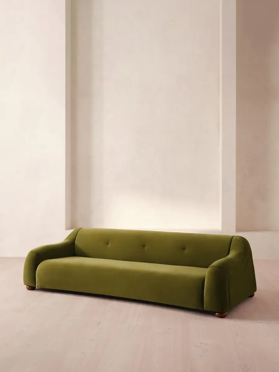 Liana 4-Seater Sofa - Olive, Velvet by Soho Home