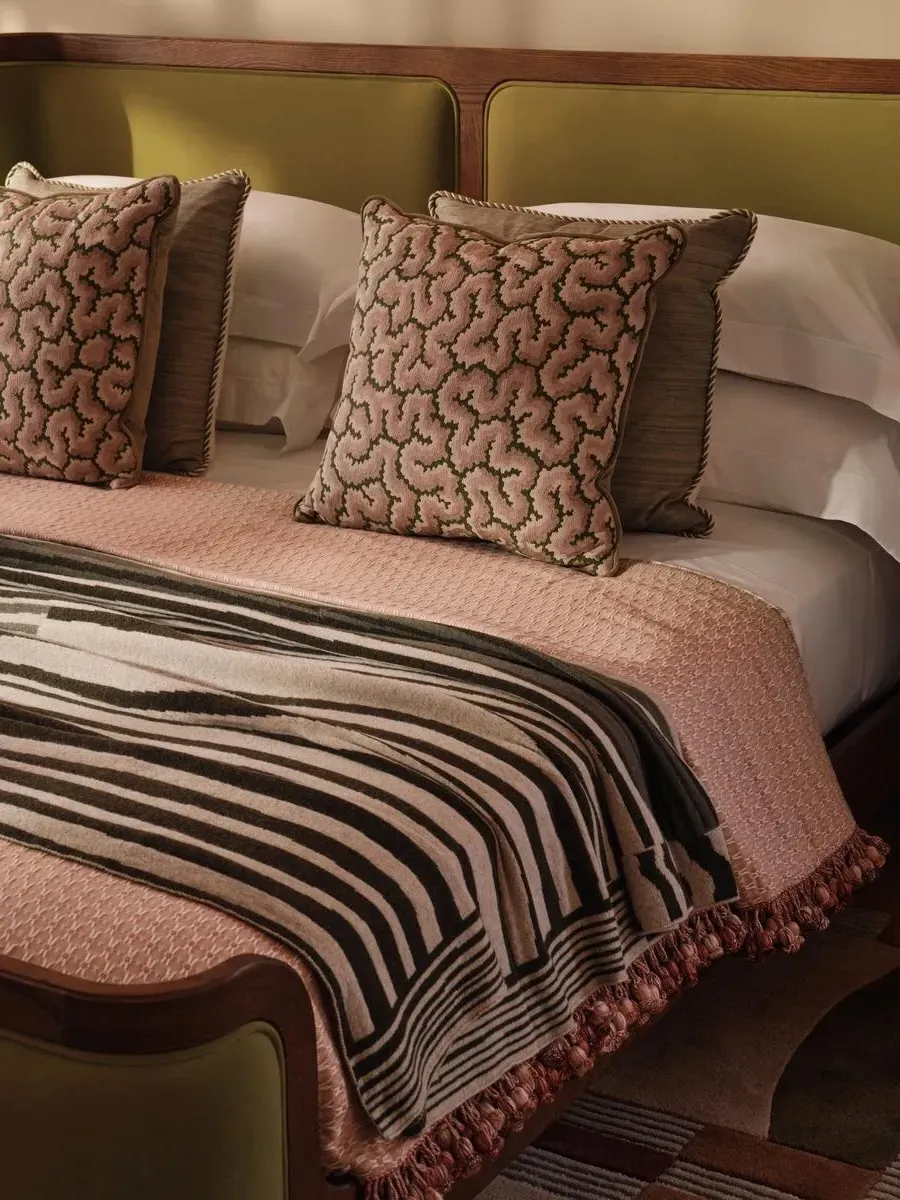 Lophelia Square Cushion - Sage, Jacquard & Velvet product