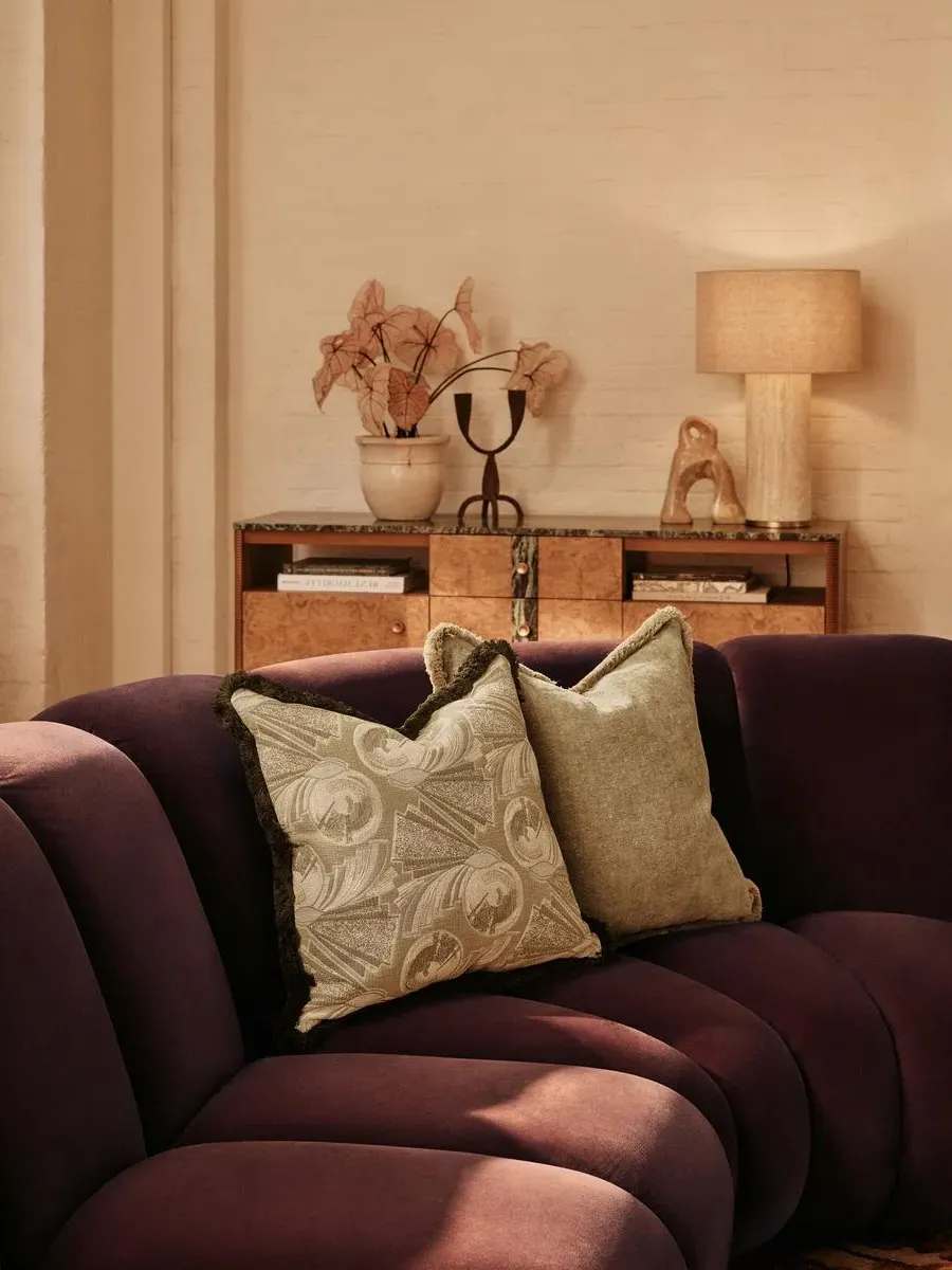 Mannock Square Cushion - Sage, Jacquard Cotton product