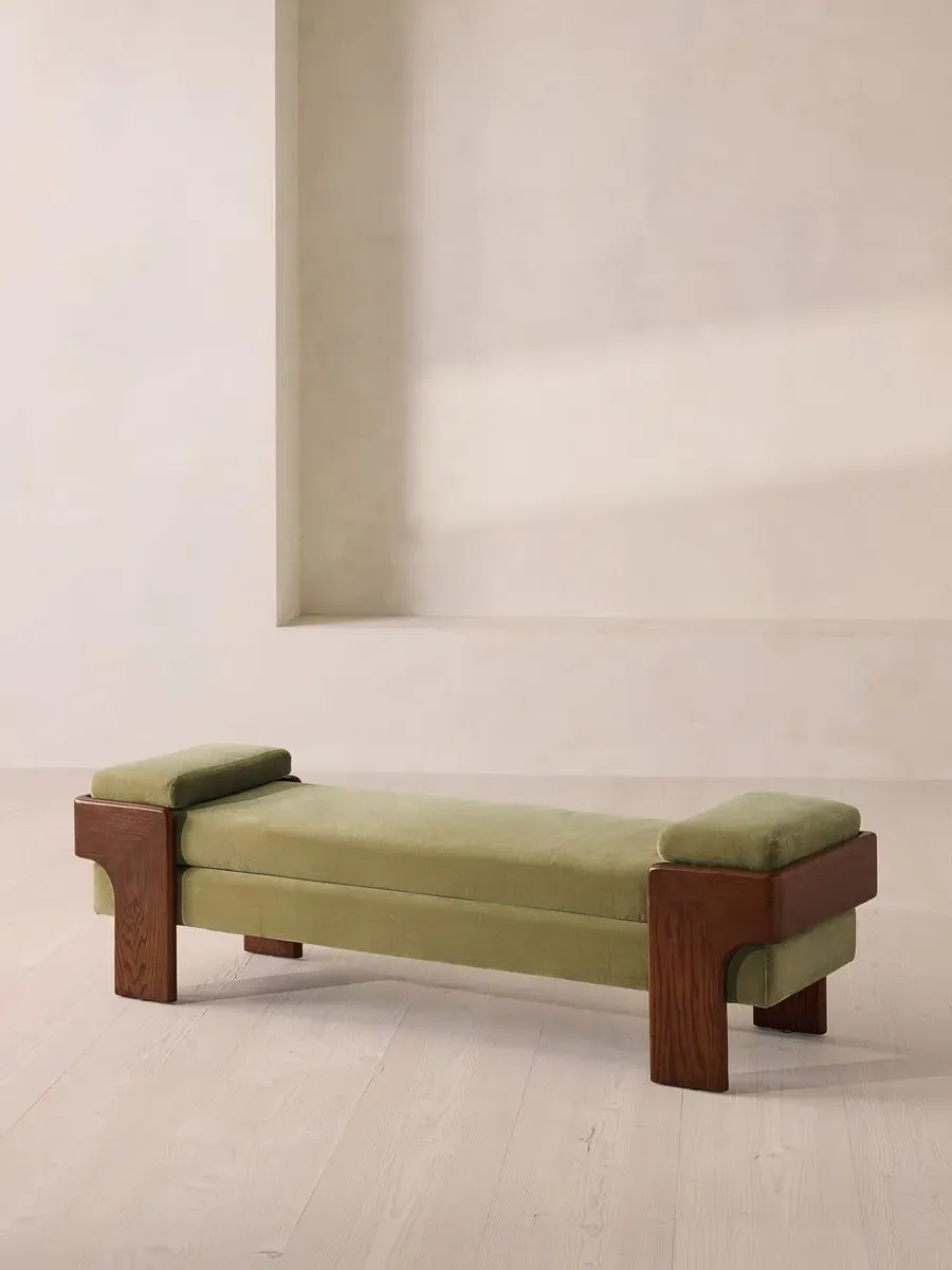 Marcia Bench with Bolster Cushions - Lichen, Velvet product