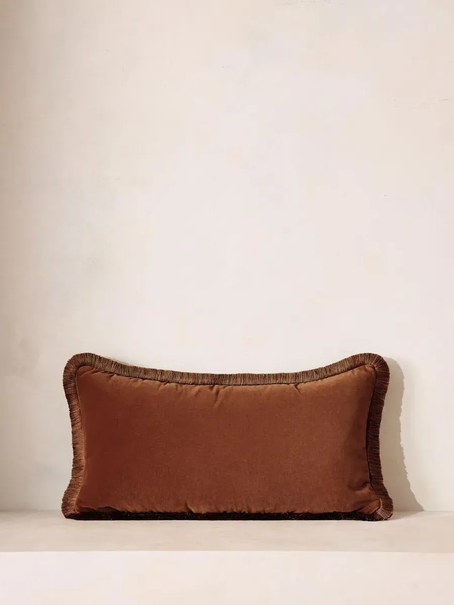 Margeaux Oblong Cushion - Cinnamon, Cotton Velvet product