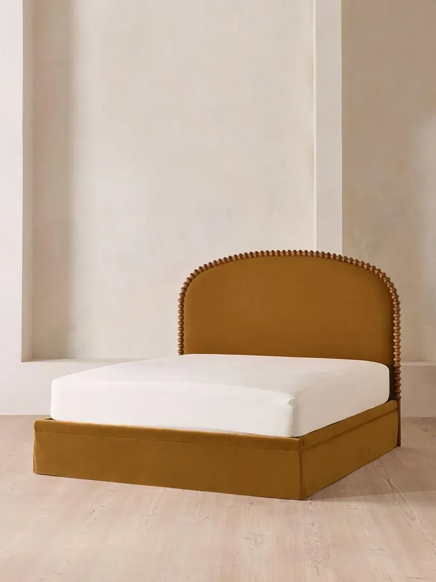 Mika King Size Bed Frame - Mustard, Velvet product