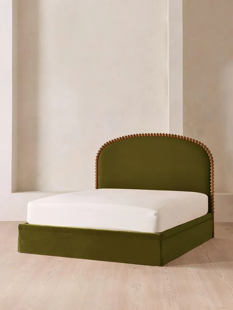 Mika Super King Size Bed Frame - Olive, Velvet by Soho Home