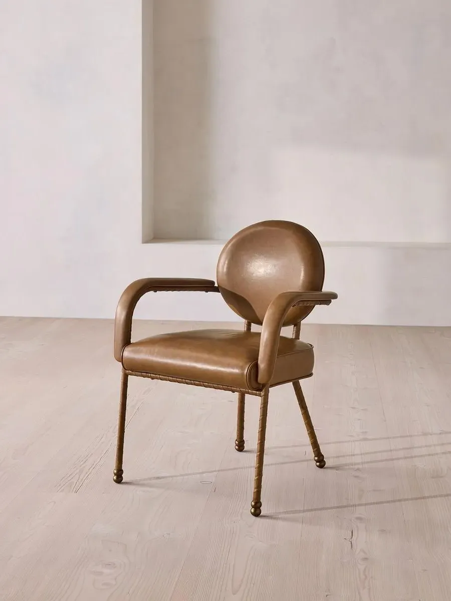 Milo Dining Armchair - Chestnut, Leather product