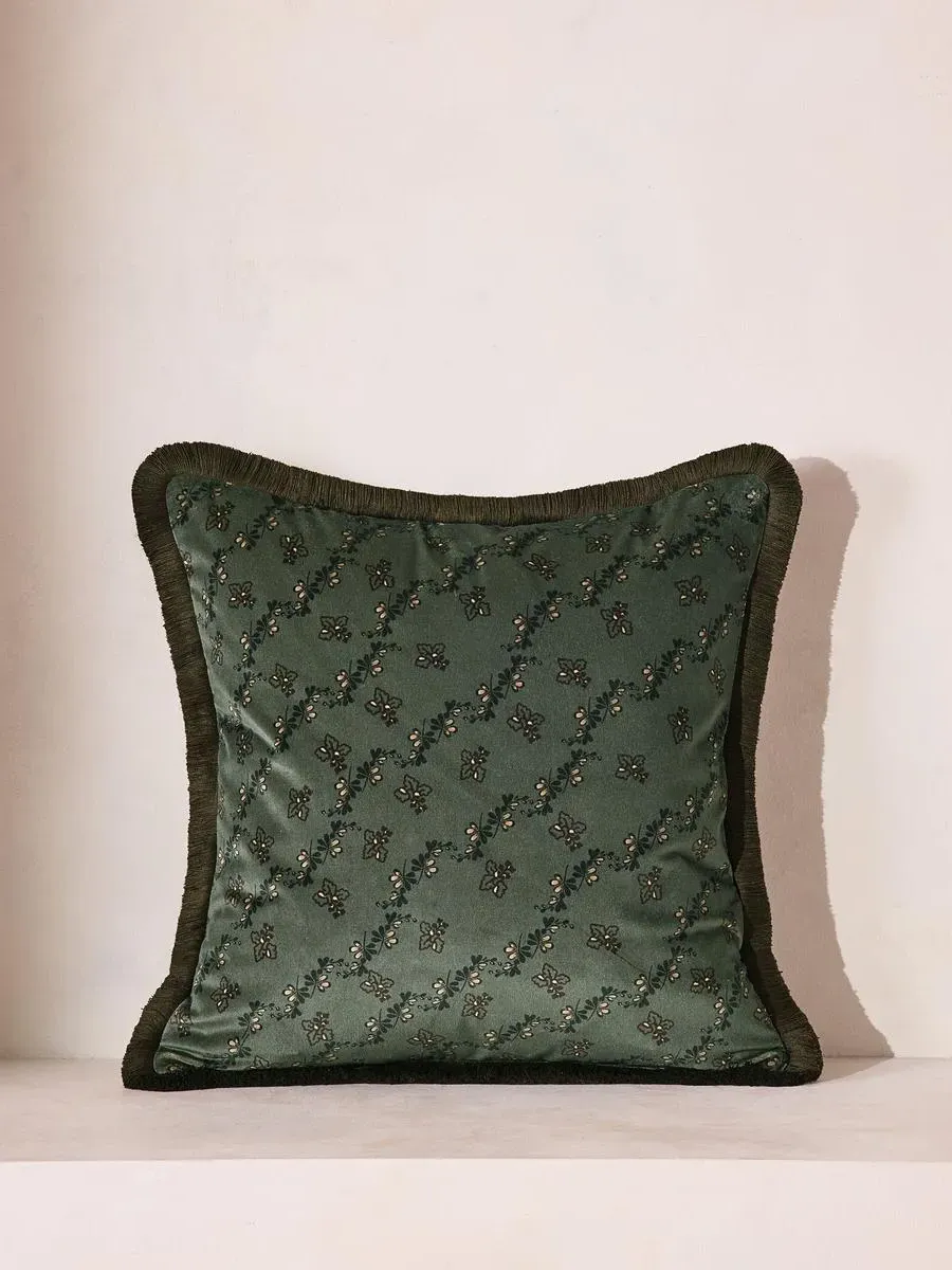 Mira Square Cushion - Blue, Cotton Velvet product