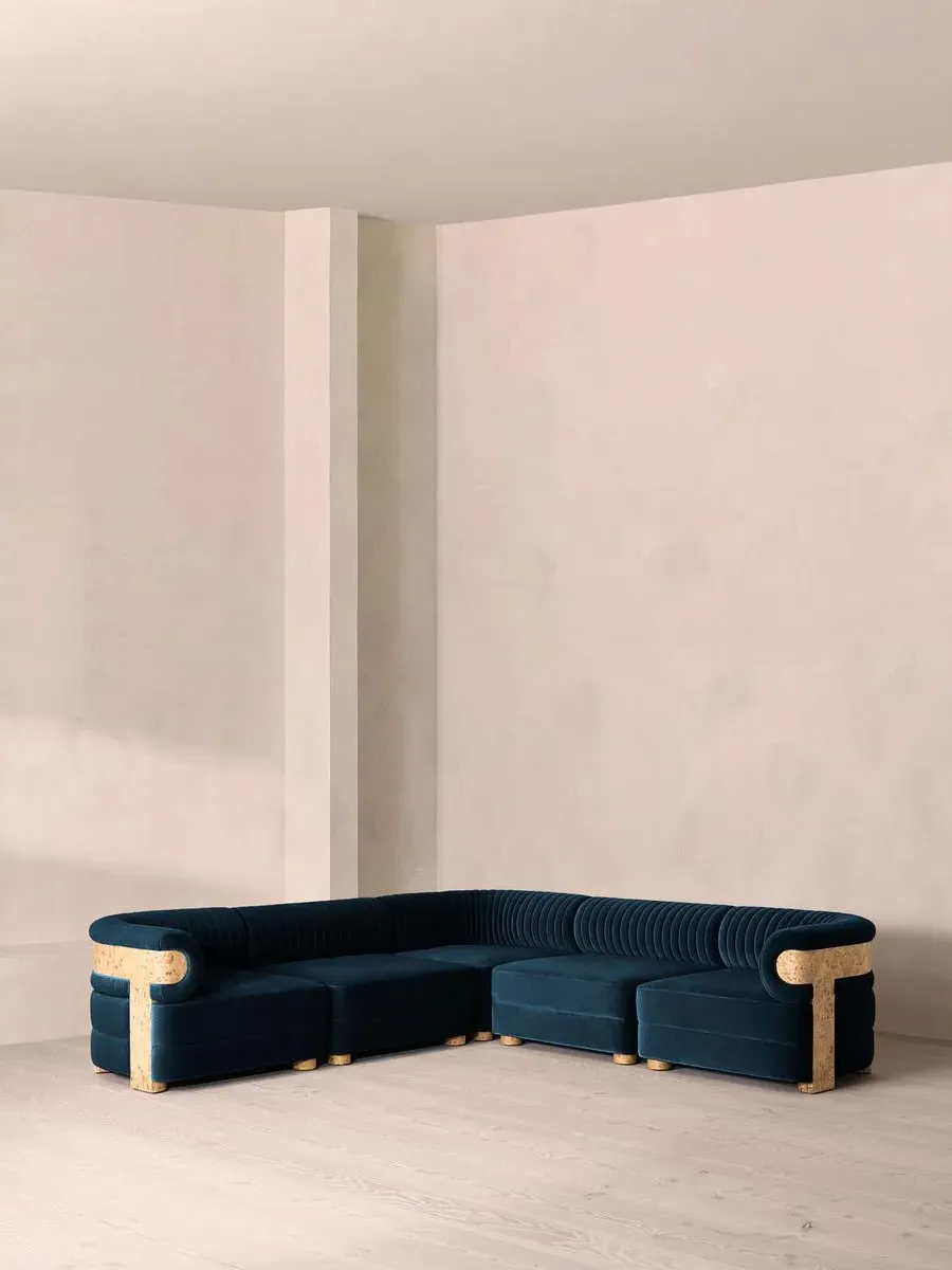 Caleb Modular Corner Sofa - Royal Blue, Cotton Velvet product