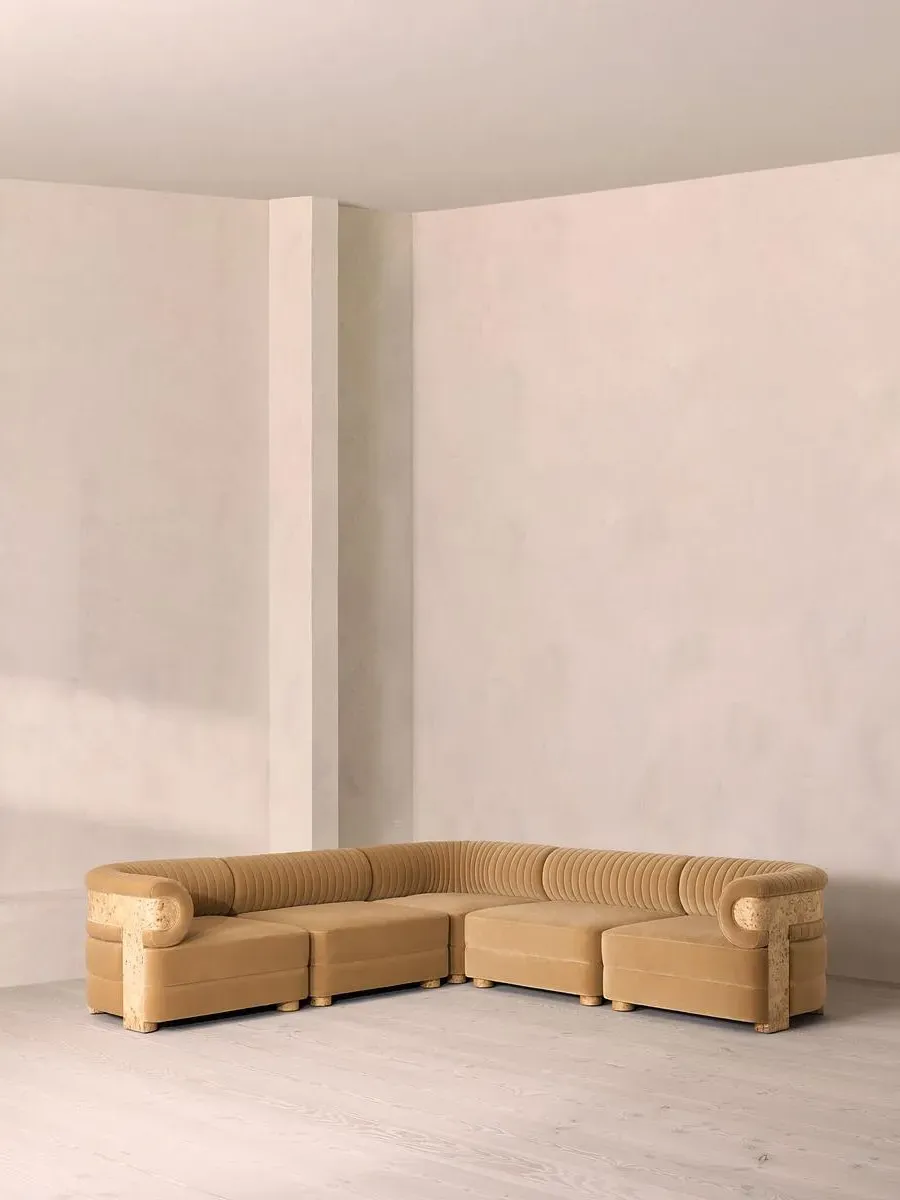 Caleb Modular Corner Sofa - Camel, Cotton Velvet product