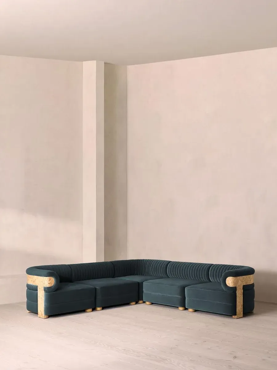 Caleb Modular Corner Sofa - Grey Blue, Cotton Velvet product