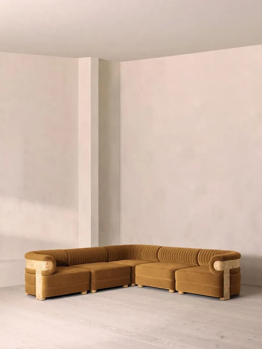 Caleb Modular Corner Sofa - Mustard, Cotton Velvet product