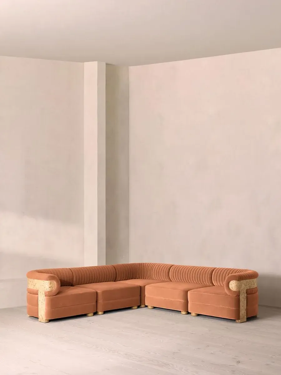 Caleb Modular Corner Sofa - Antique Rose, Cotton Velvet product