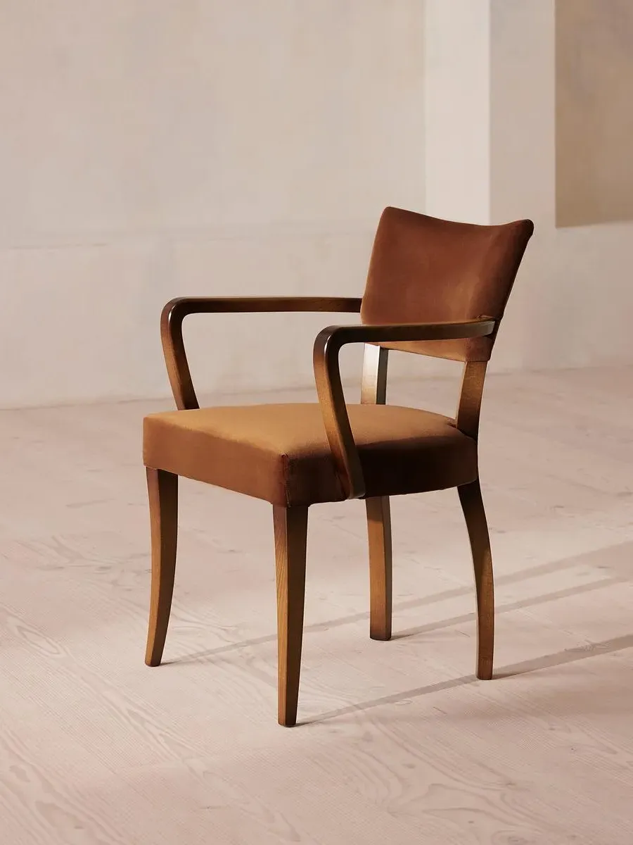 Molina Dining Armchair - Cinnamon, Velvet by Soho Home