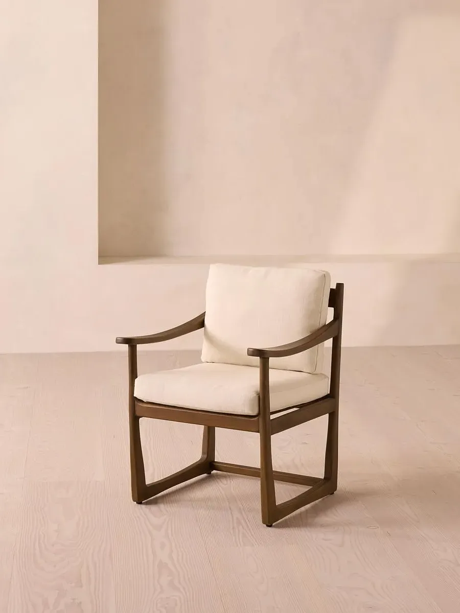 Morena Outdoor Dining Chair - Off White, Teak product