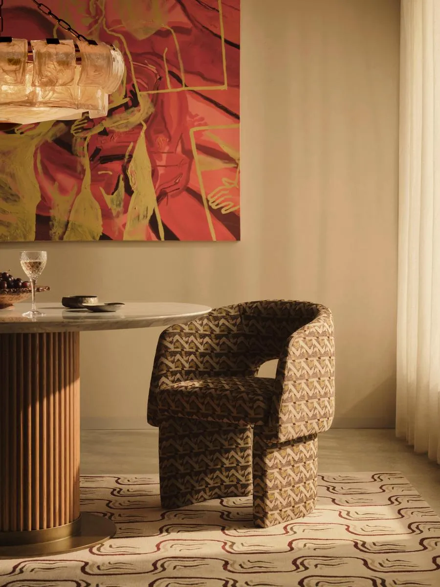 Morrell Tub Dining Chair - Sage, Jacquard product