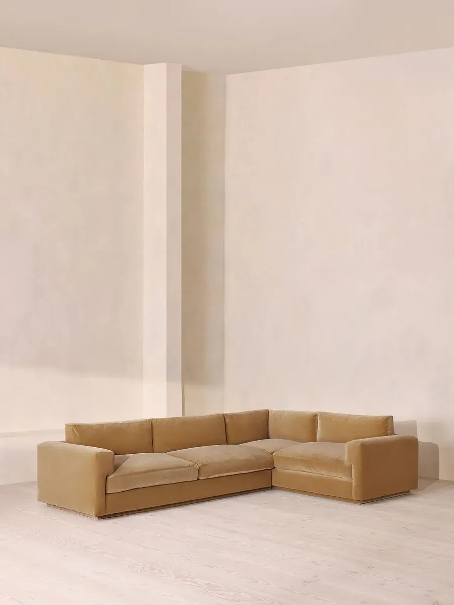 Mossley L-Shaped Sofa - Camel, Velvet product