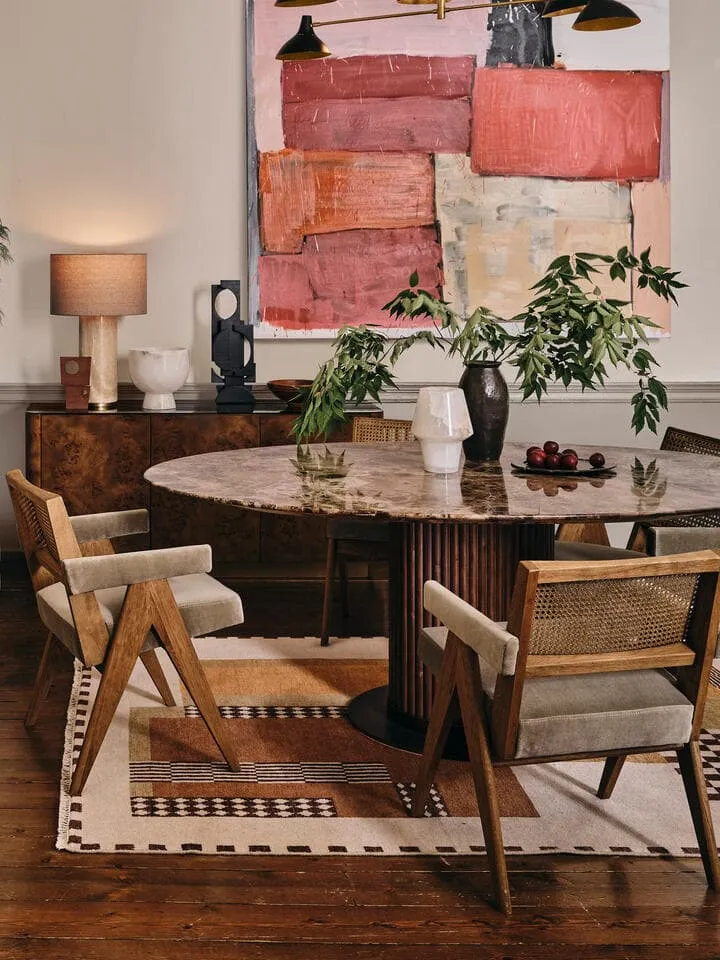 Murcell Oval Dining Table - Dark Emperador Marble product