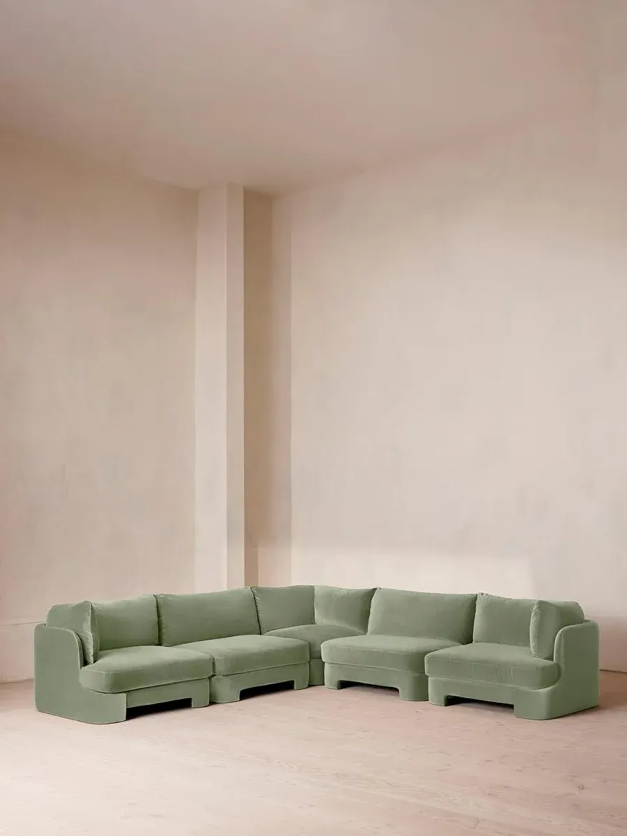Odell Corner Modular Sofa - Seafoam, Velvet product