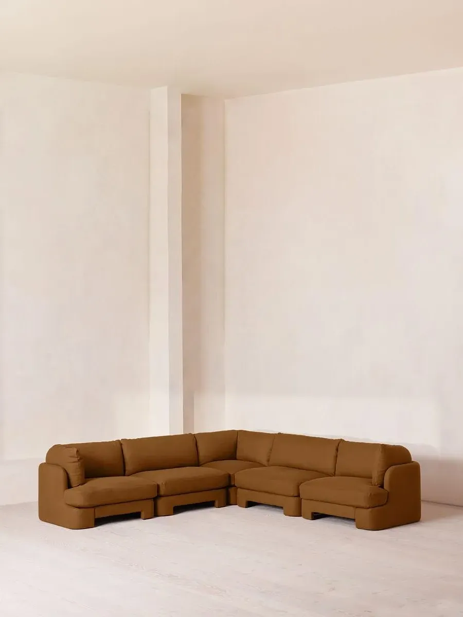 Odell Corner Modular Sofa - Terracotta, Linen by Soho Home
