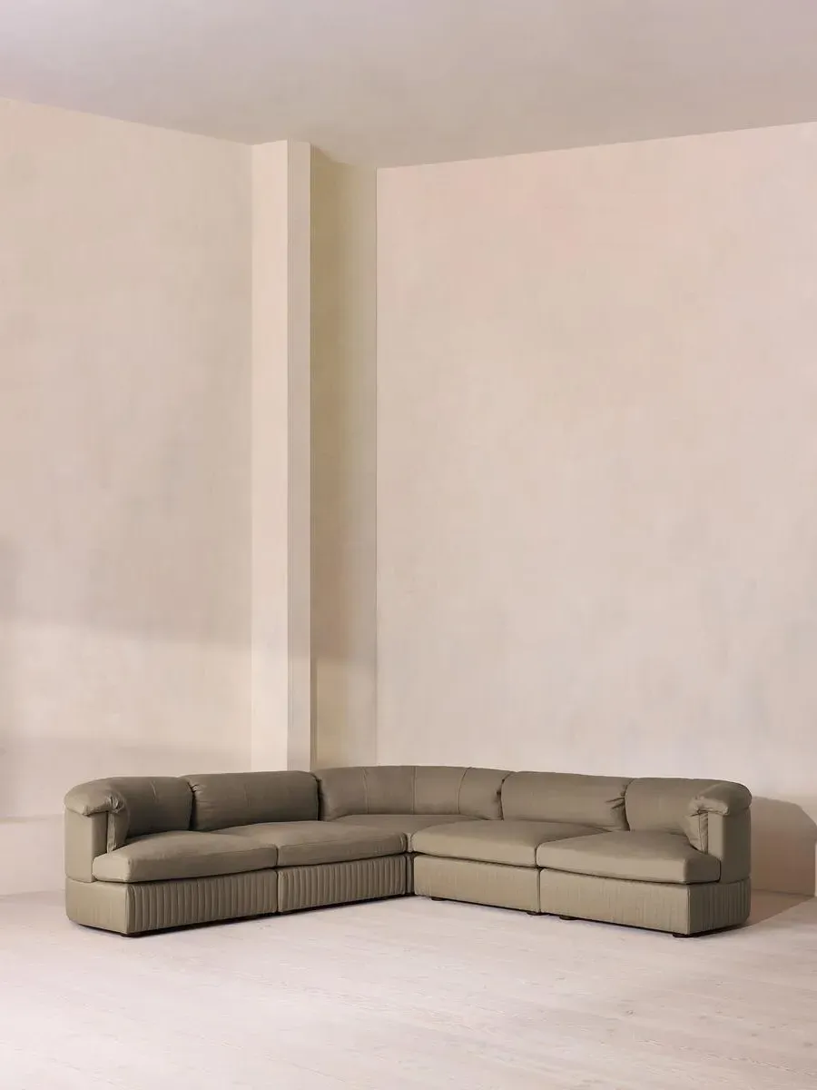 Oona Deep Sit L-Shaped Modular Sofa - Mushroom, Linen product