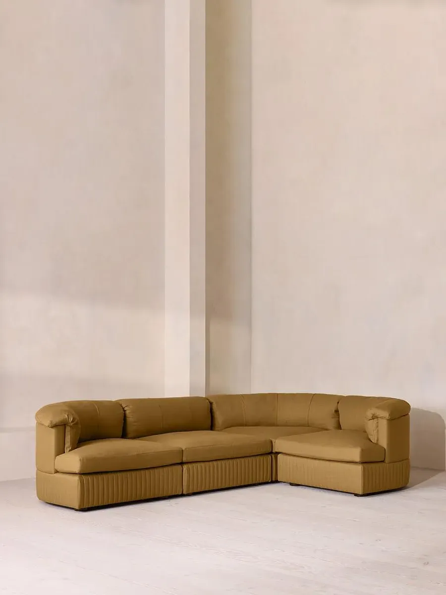 Oona L-Shaped Modular Sofa - Ochre, Linen product