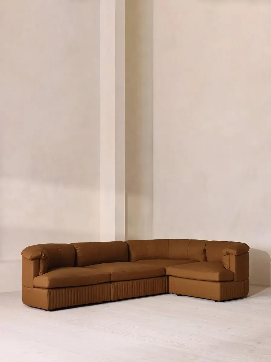 Oona L-Shaped Modular Sofa - Terracotta, Linen by Soho Home