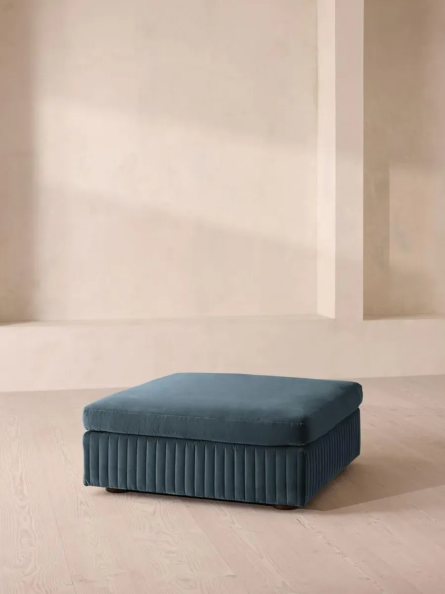 Oona Ottoman - Grey Blue, Velvet product