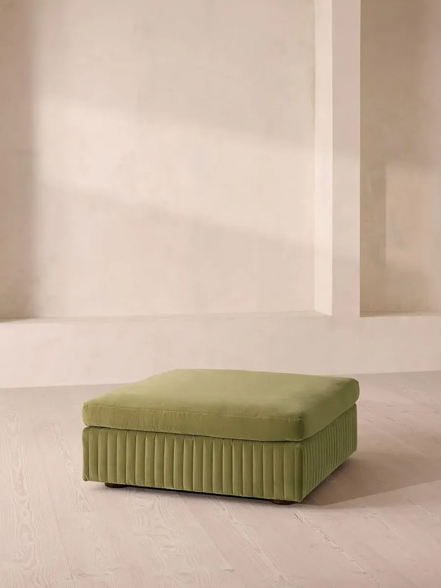 Oona Ottoman - Lichen, Velvet by Soho Home