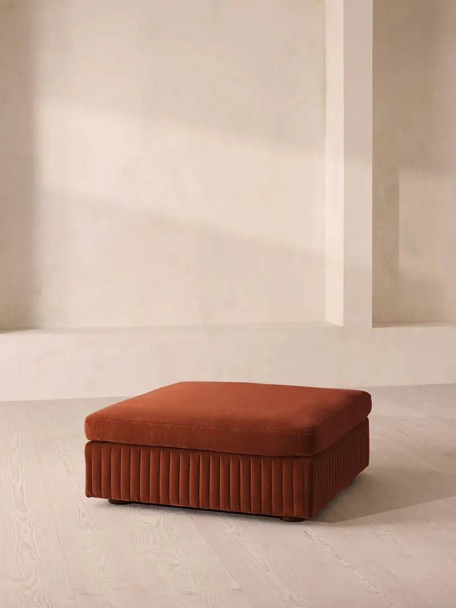 Oona Ottoman - Rust, Velvet by Soho Home
