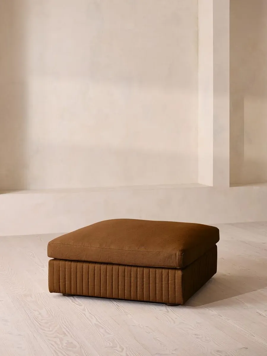 Oona Ottoman - Terracotta, Linen by Soho Home