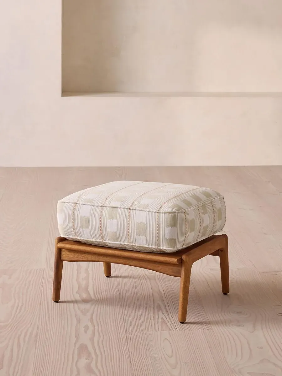 Outdoor Footstool with Cushion - Latte, Teak product