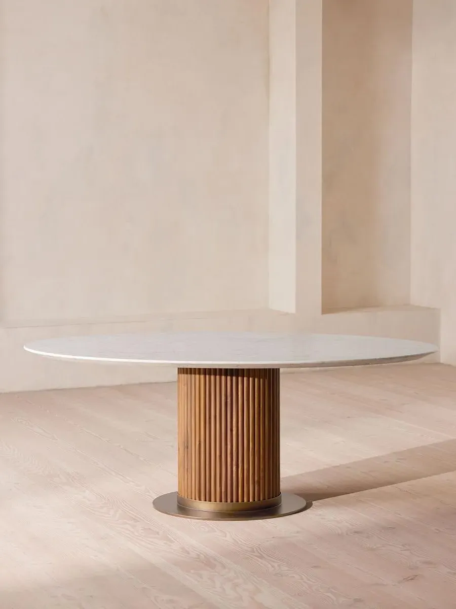 Murcell Oval Dining Table - Carrara Marble, Oak product
