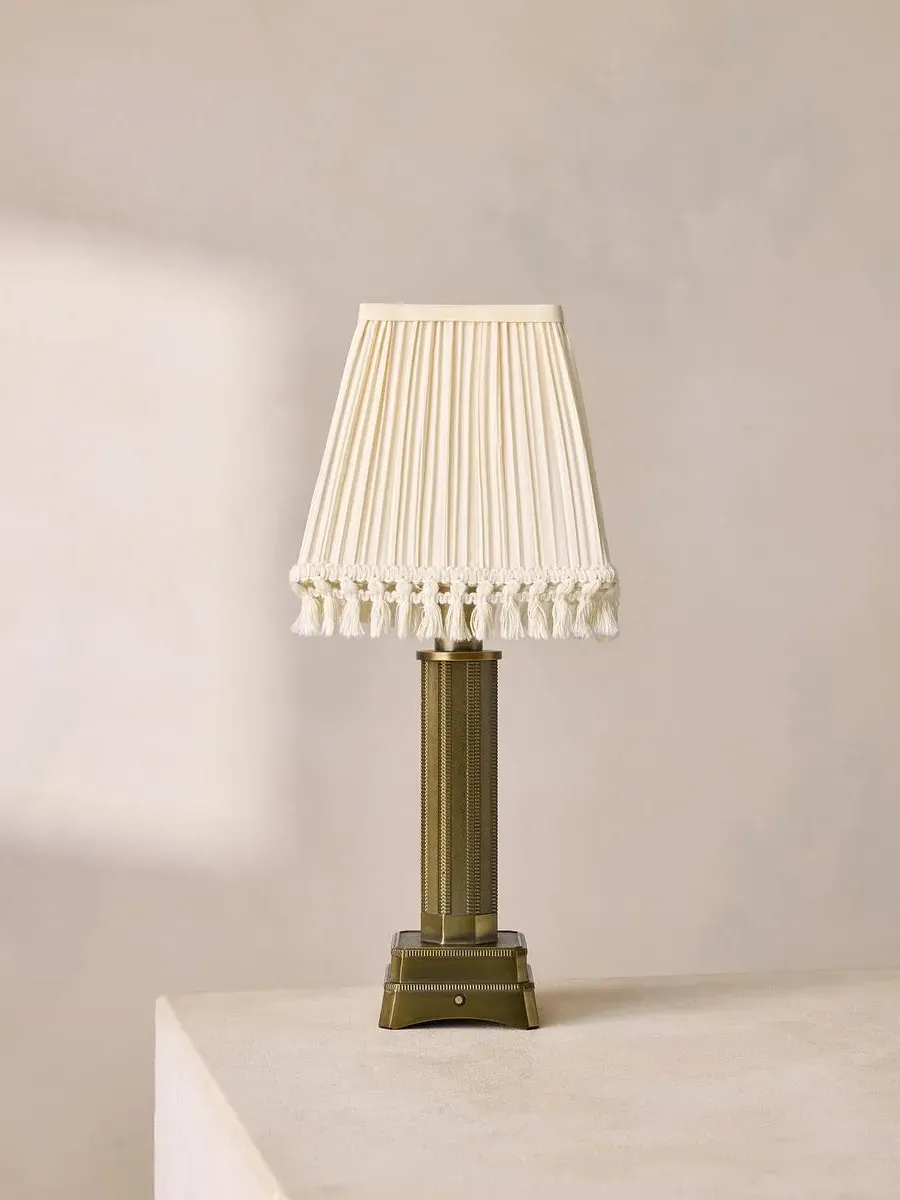 Oxford Portable Lamp - Antique Brass, Linen by Soho Home