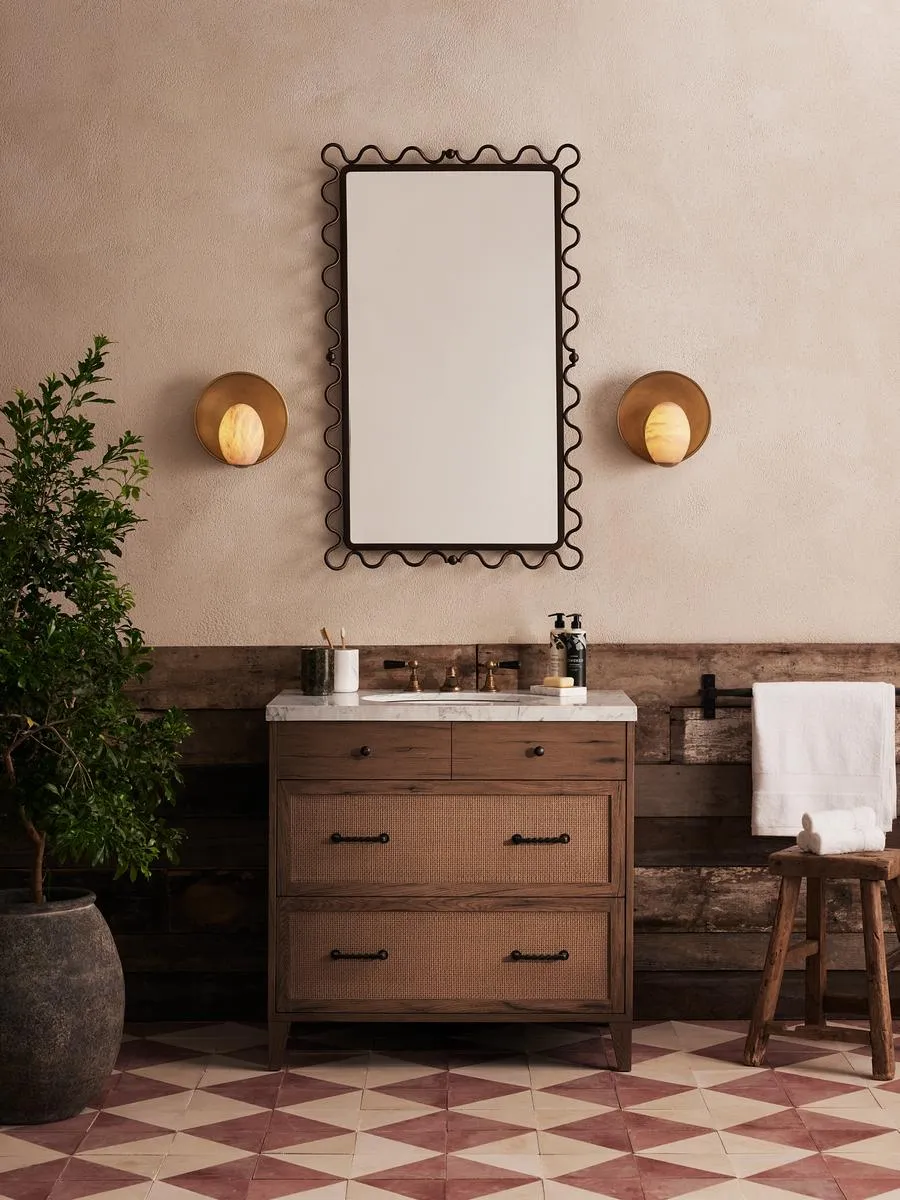 Pia Wall Mirror - Black, Metal product
