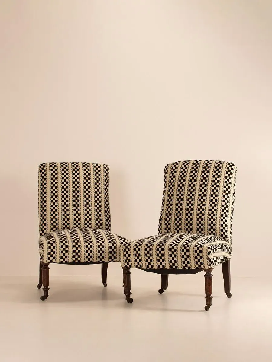 Pierre Frey Vintage Pair of Side Chairs - Ebonised Wood product